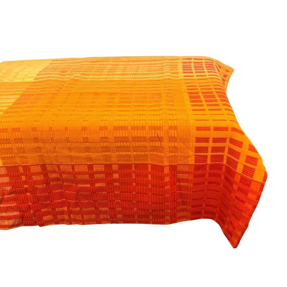Fabindia mustard red handcrafted coverlet